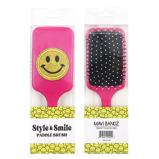 varsity glitter hairbrush- pink