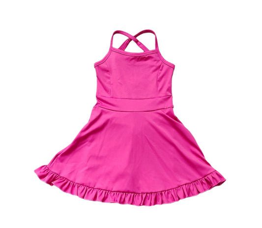 pink strapy workout dress