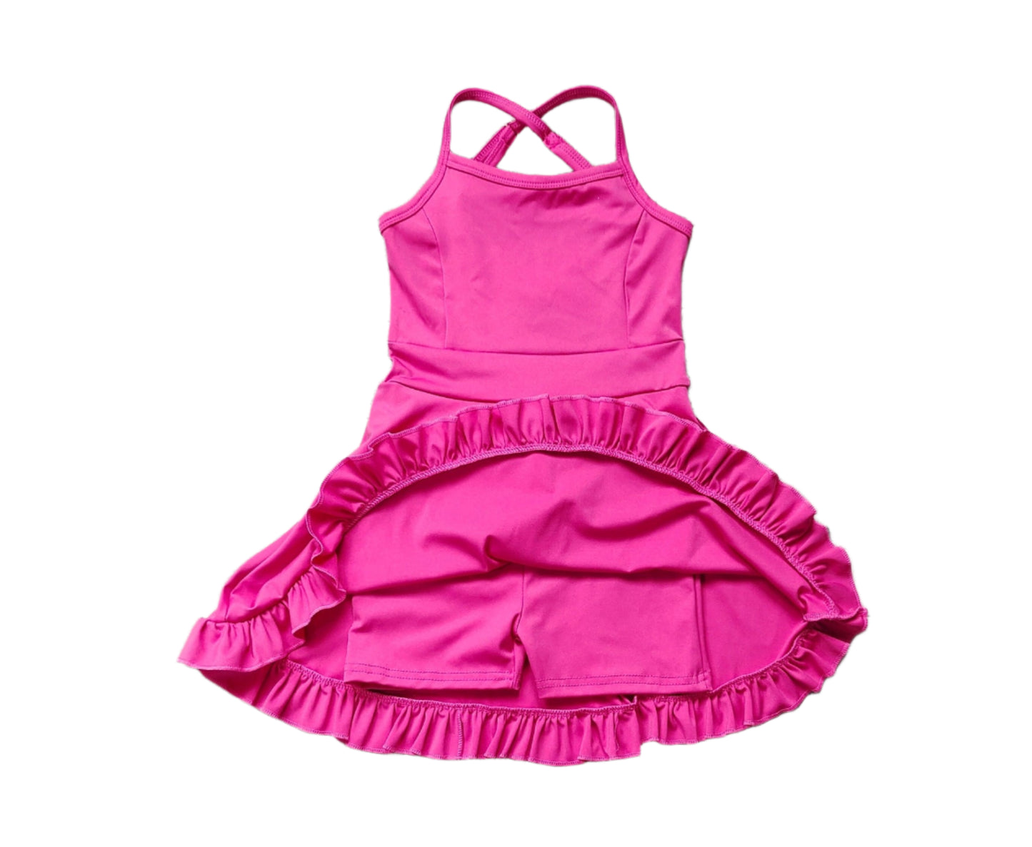 pink strapy workout dress