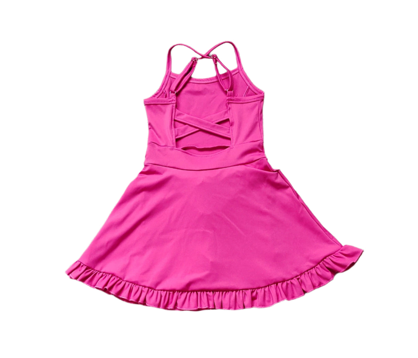 pink strapy workout dress