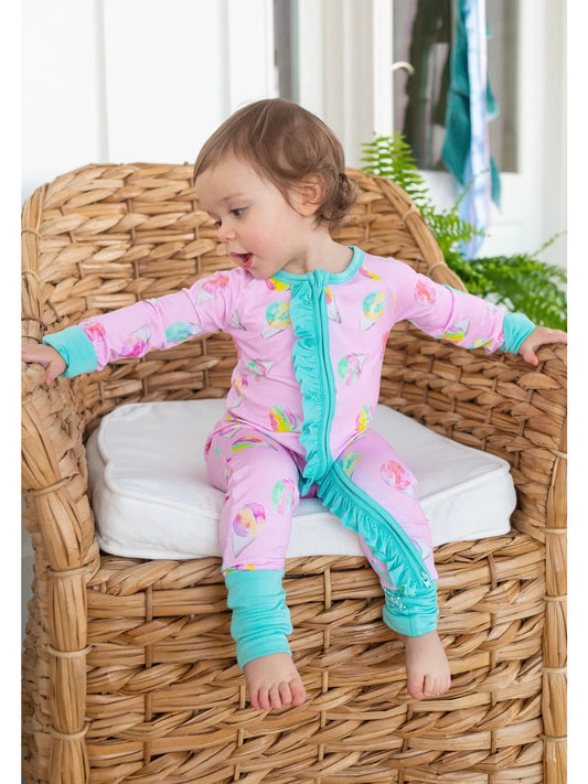 snowcone zipper onesie pajama