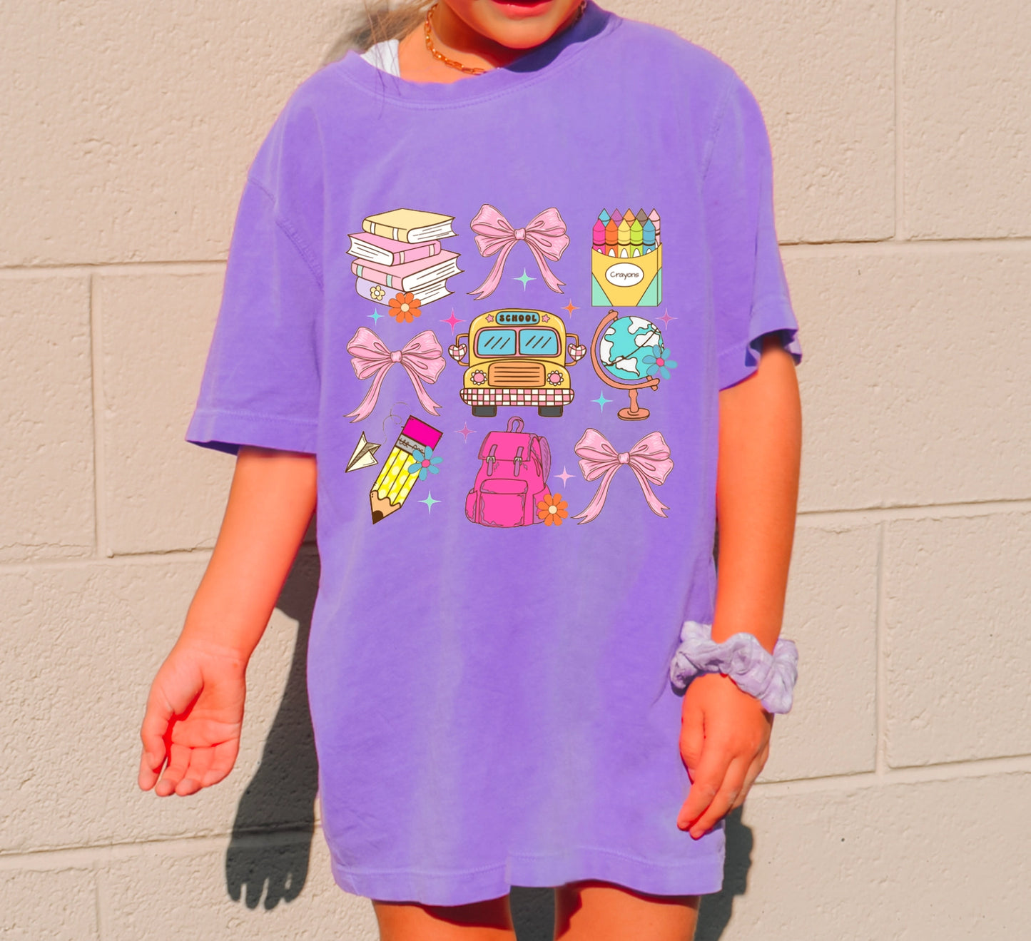 purple back to school tee