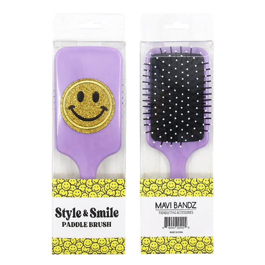 varsity glitter hairbrush- purple