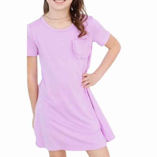 bright lilac tshirt dress