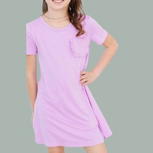 bright lilac tshirt dress