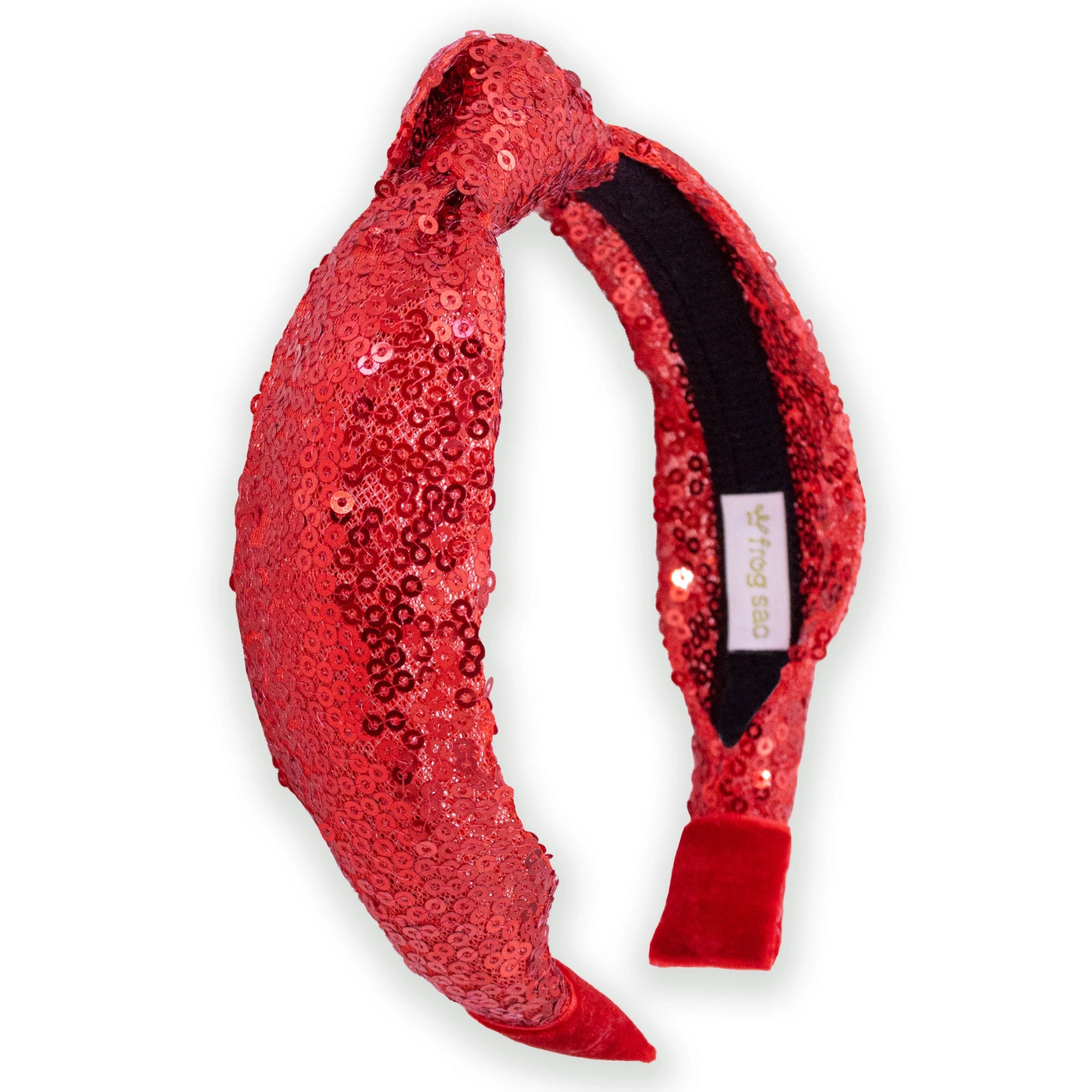 red sequin knot headband