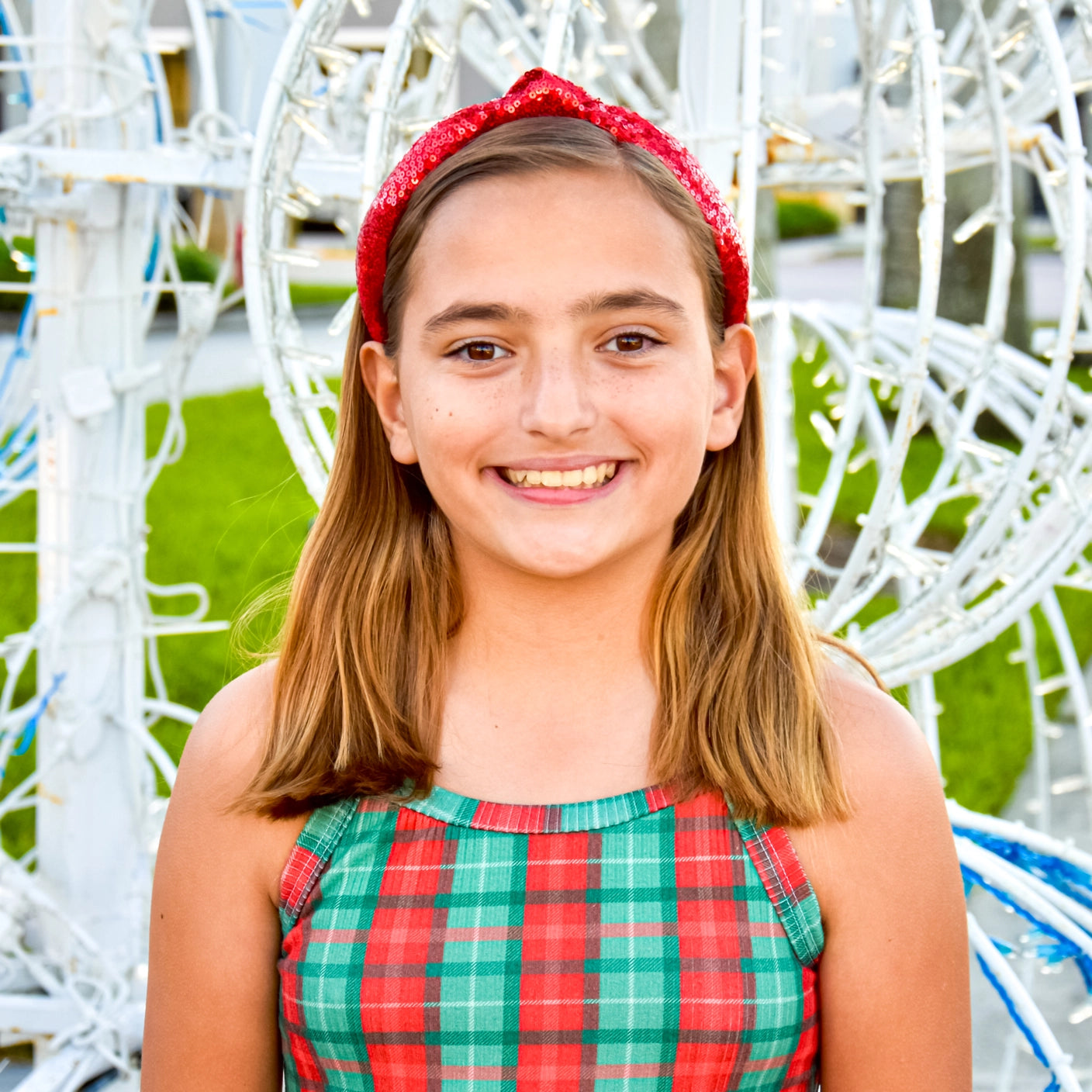 red sequin knot headband