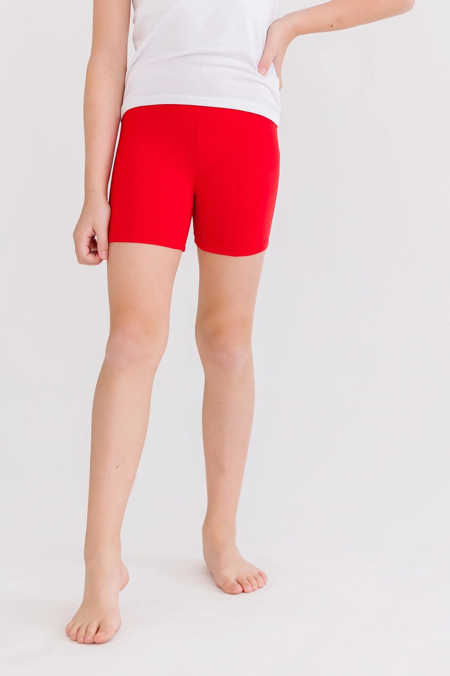 red twirl shorts