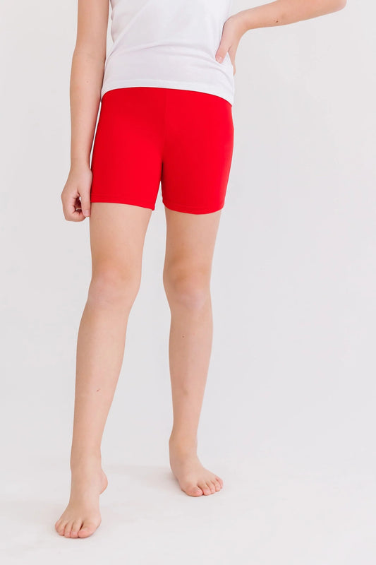 red twirl shorts
