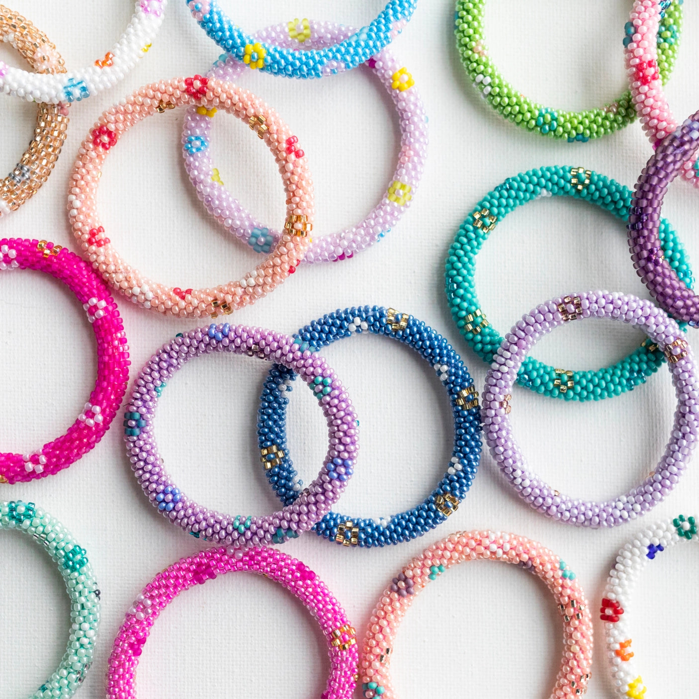 rollie bracelets for kids- flower power