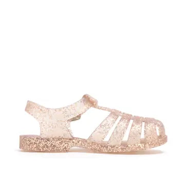 jelly sandal- rose glitter