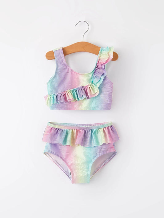 ruffle rainbow swimsuit