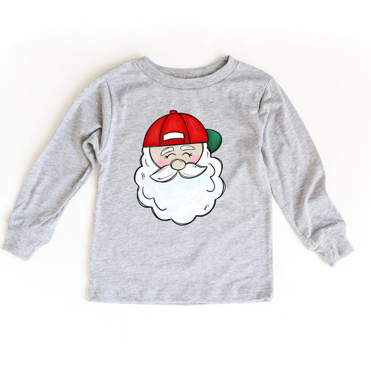 santa backwards hat long sleeve shirt