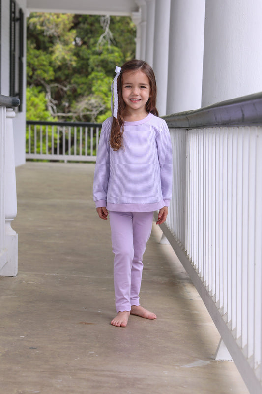 scallop leggings- lavender