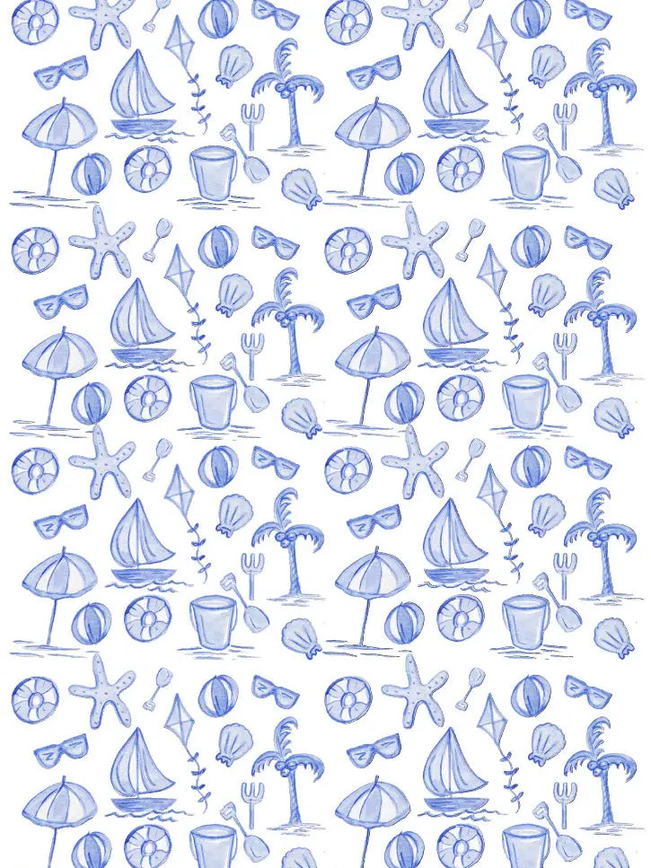 seaside print boys bubble