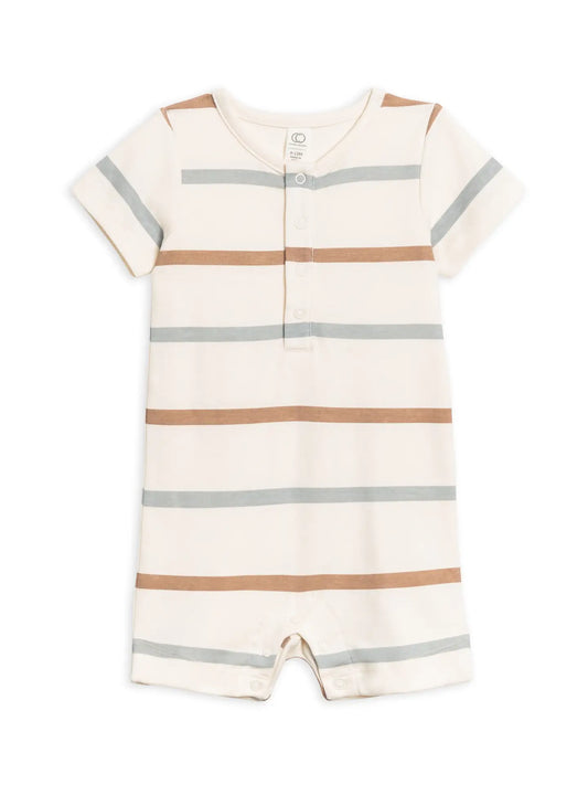organic short sleeve romper- rye