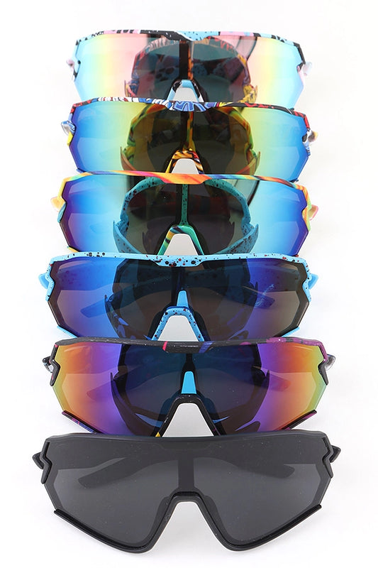 sports sunglasses- splattered