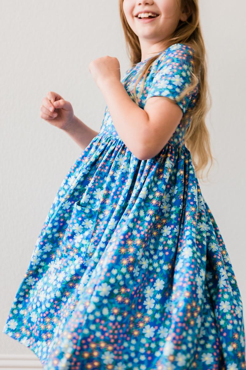 blue fling twirl dress