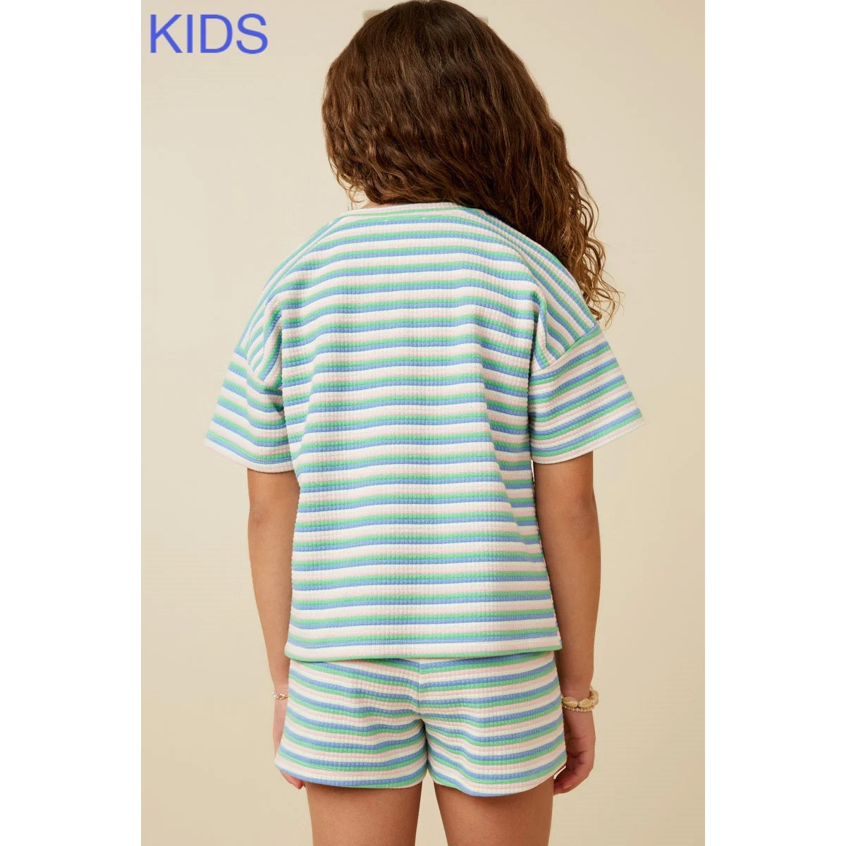 girls multi stripe knit tee