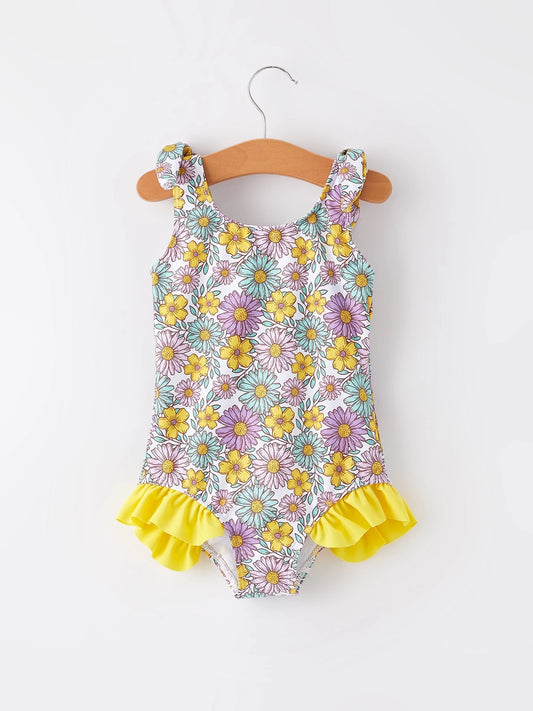 sunflower floral swimsuit