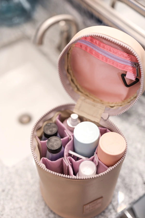 barrel organizer toiletry bag (tan)