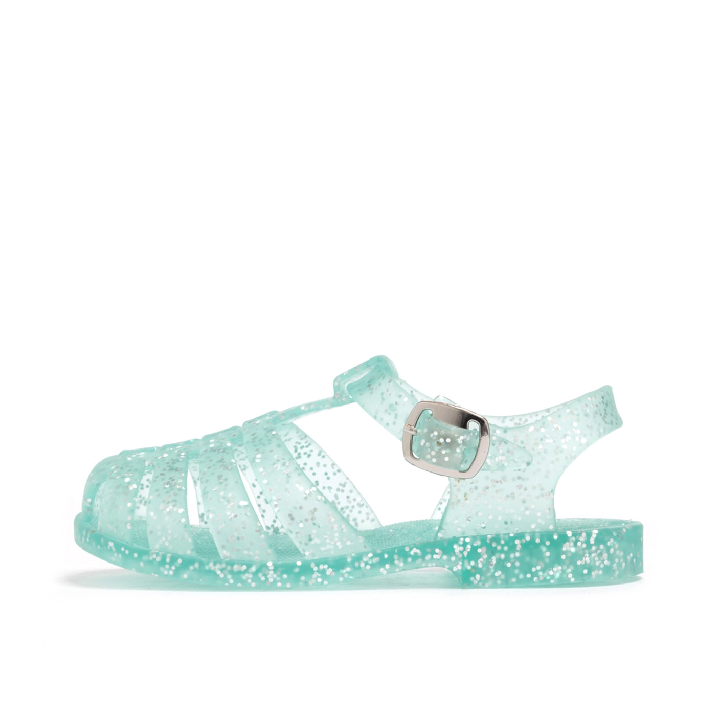 jelly sandal- green glitter