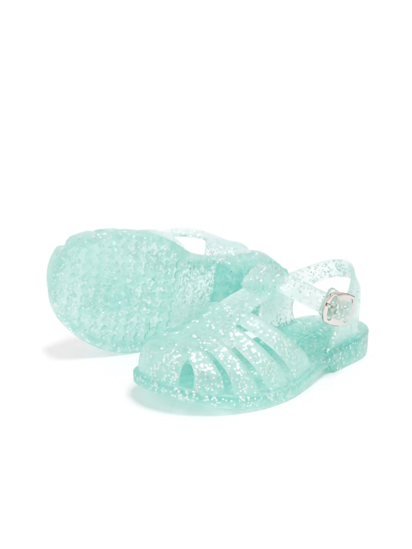 jelly sandal- green glitter